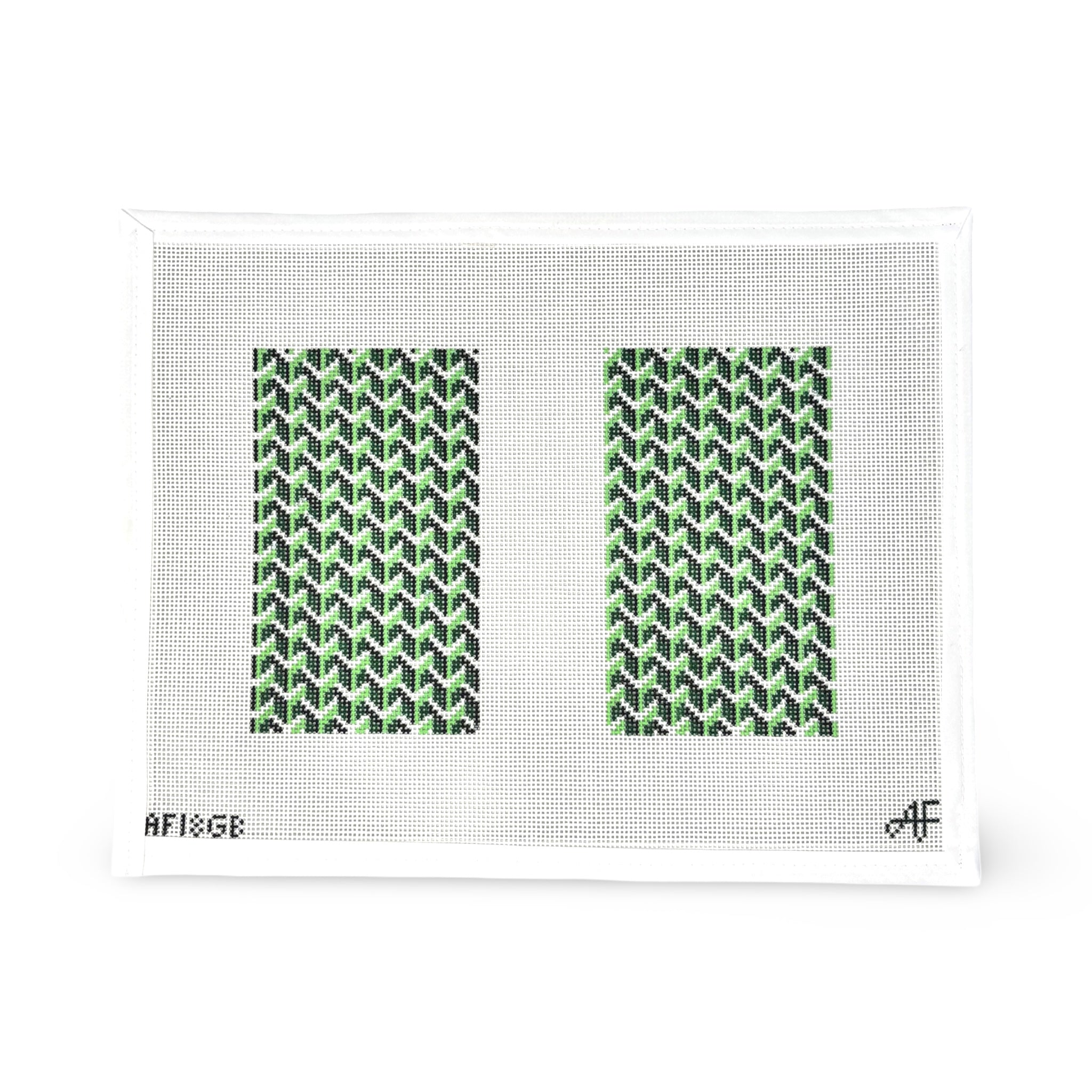 Y PATTERN GREEN MONOGRAM POUCH BACK