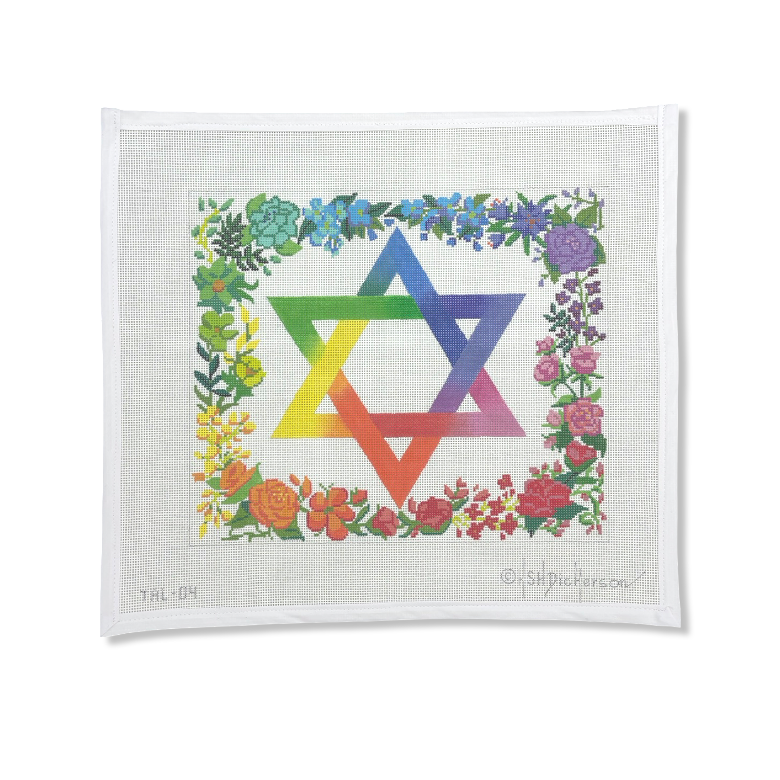 RAINBOW FLORAL STAR OF DAVID
