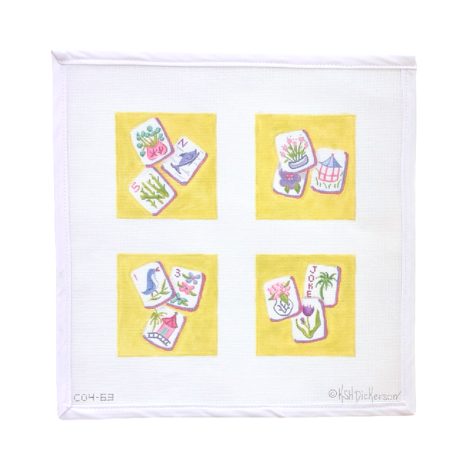 MAHJONG COASTER SET - CHARTREUSE