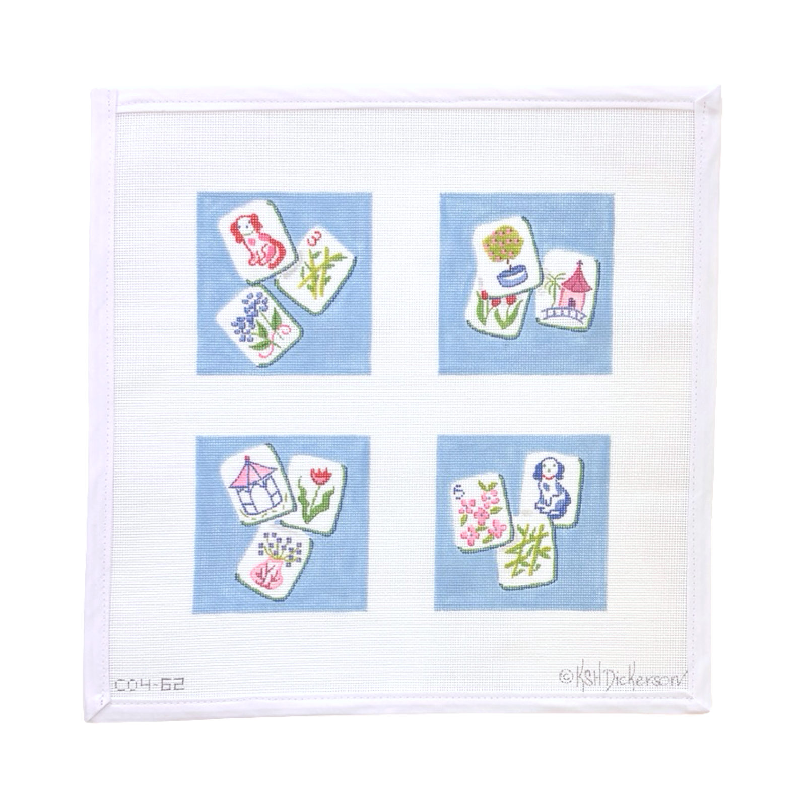 MAHJONG COASTER SET - BLUE