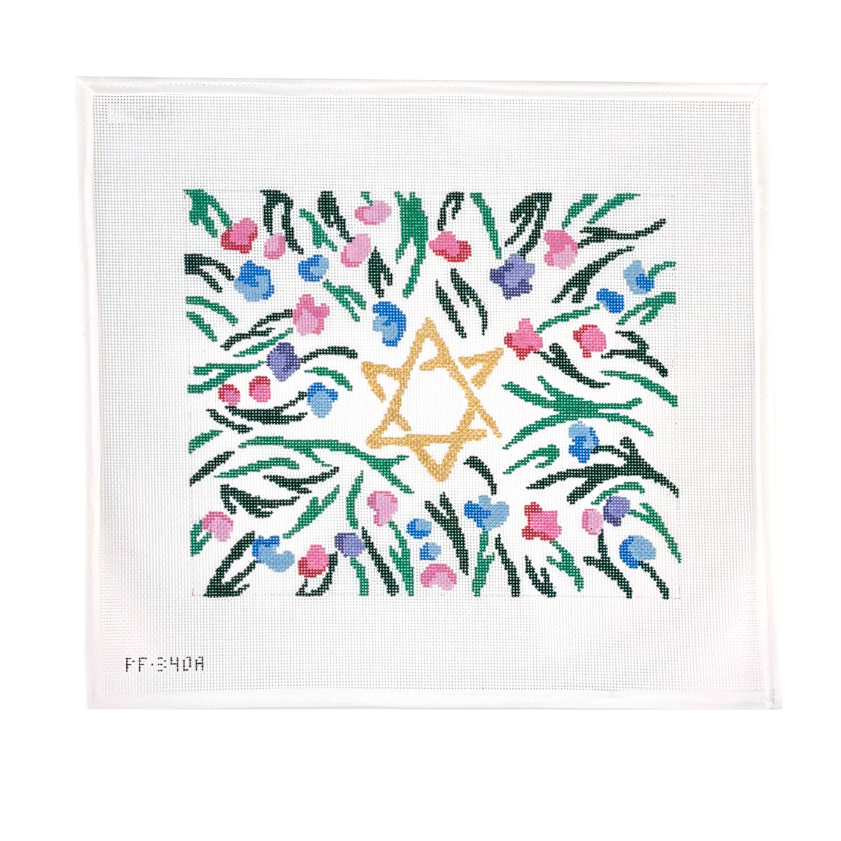TULIPS WITH GOLD STAR TALLIS BAG/CHALLAH COVER