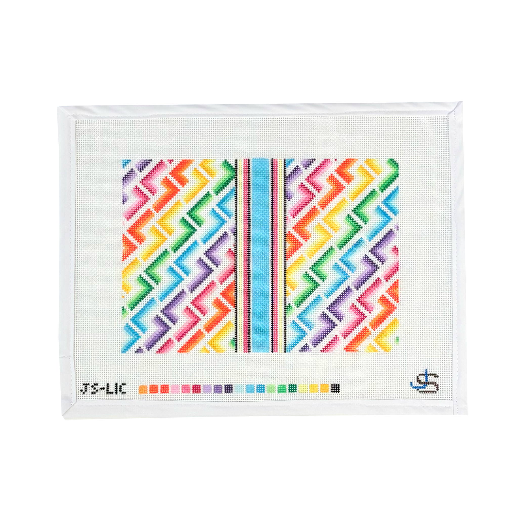 L LETTER CLUTCH CANVAS RAINBOW