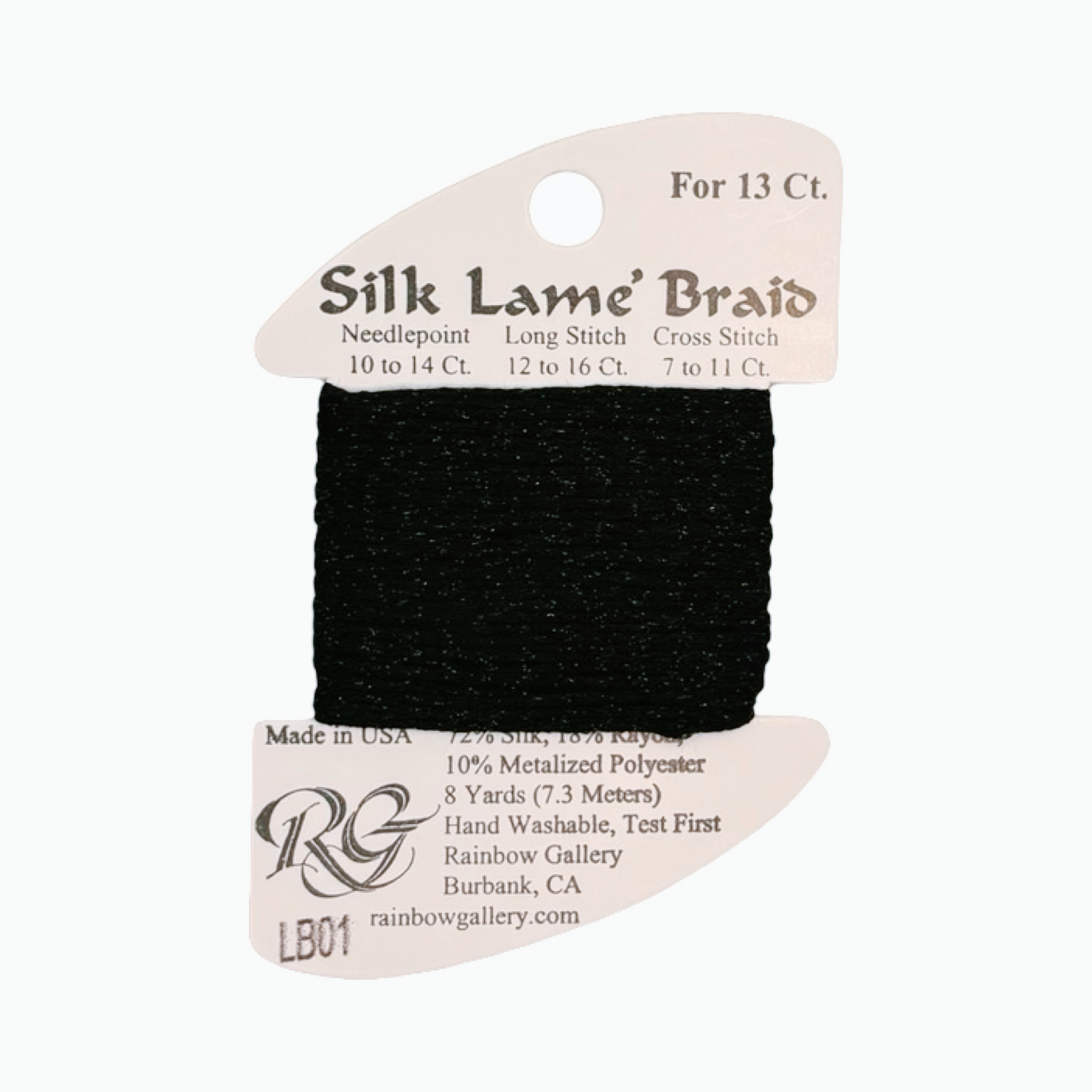 SILK LAME BRAID BLACK LB01