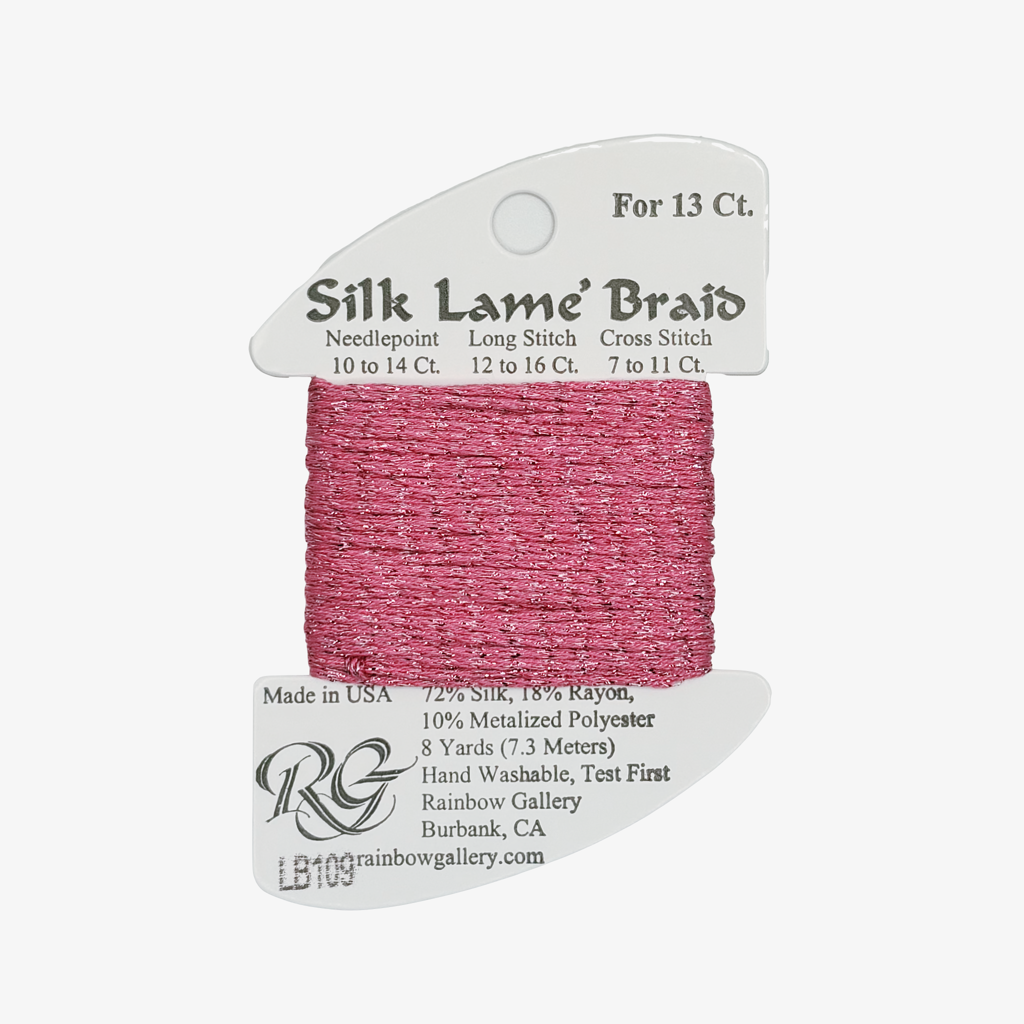 SILK LAME BRAID MEDIUM RASPBERRY  LB109