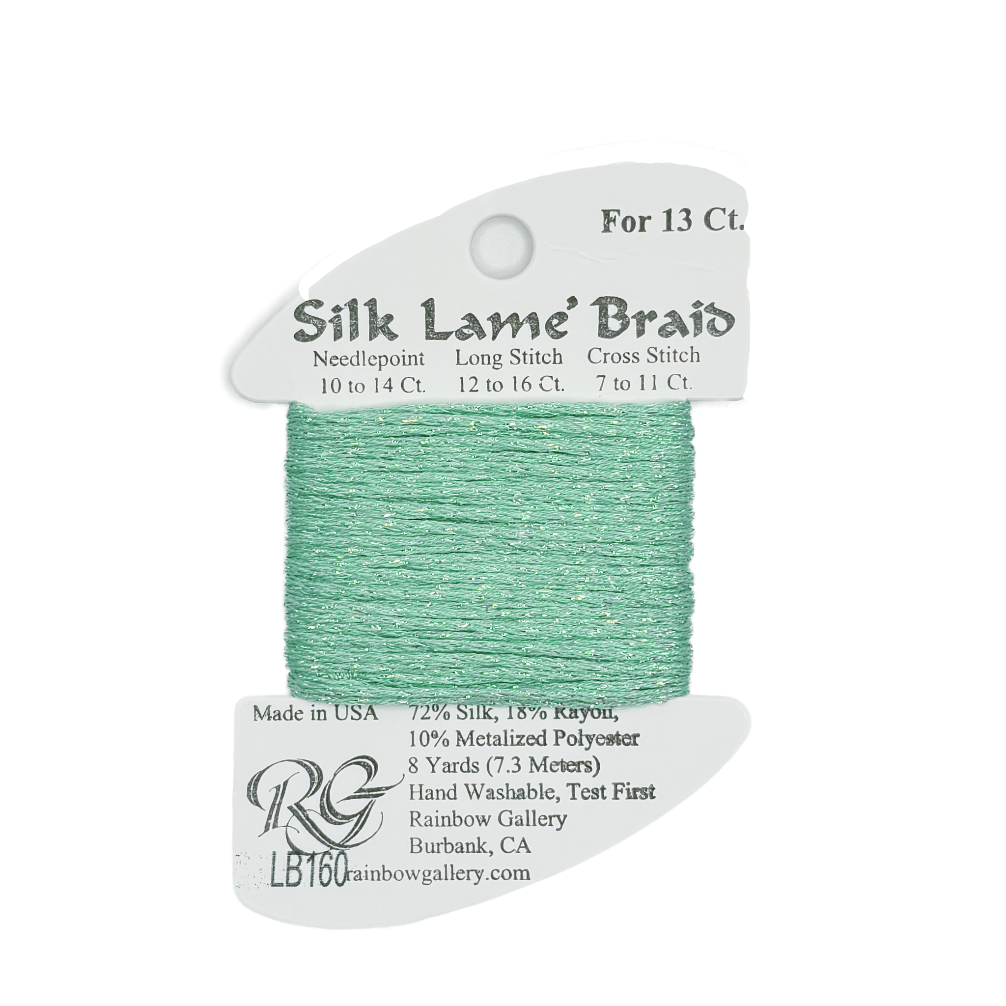 SILK LAME BRAID DARK MINT LB160