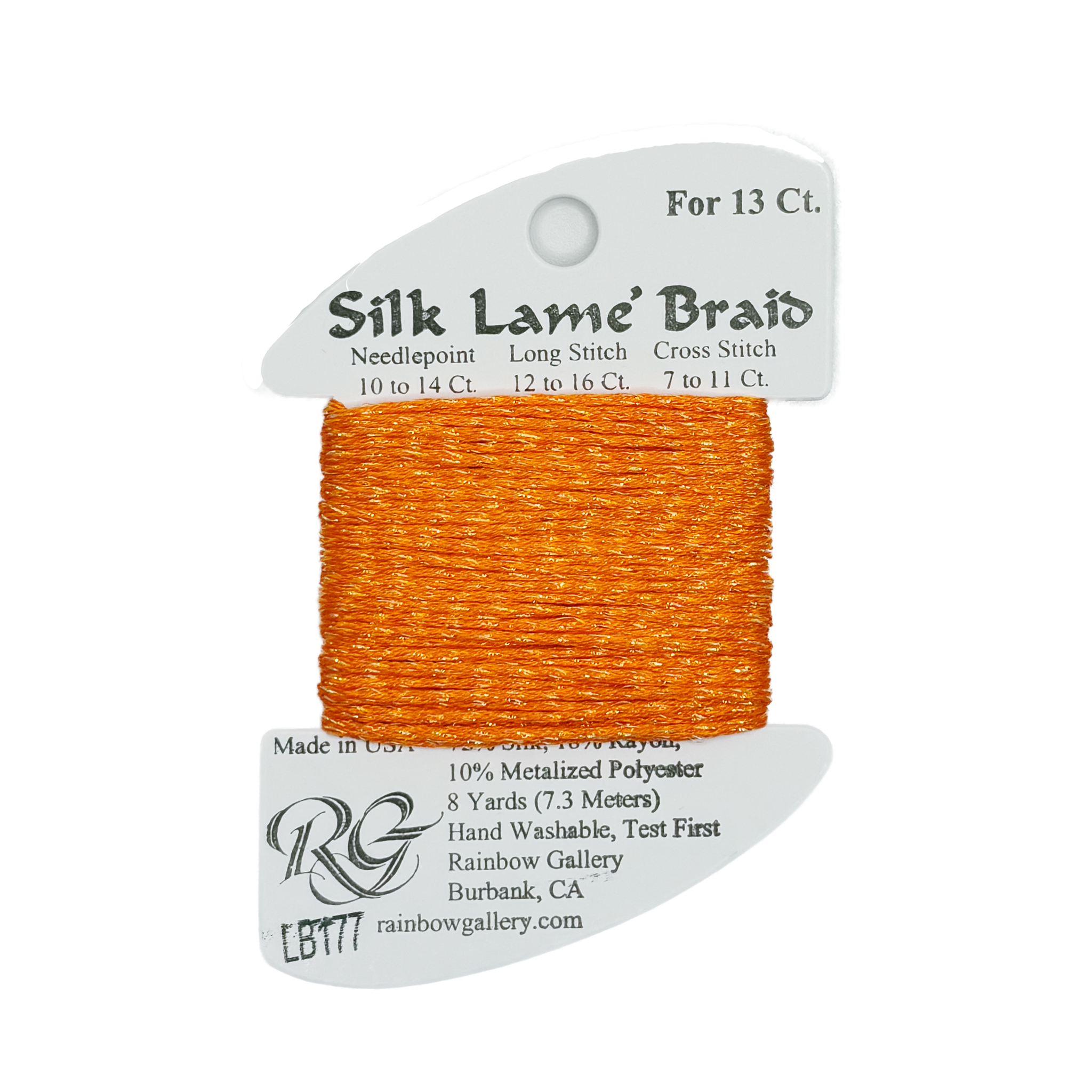 SILK LAME BRAID ORANGE POP LB177