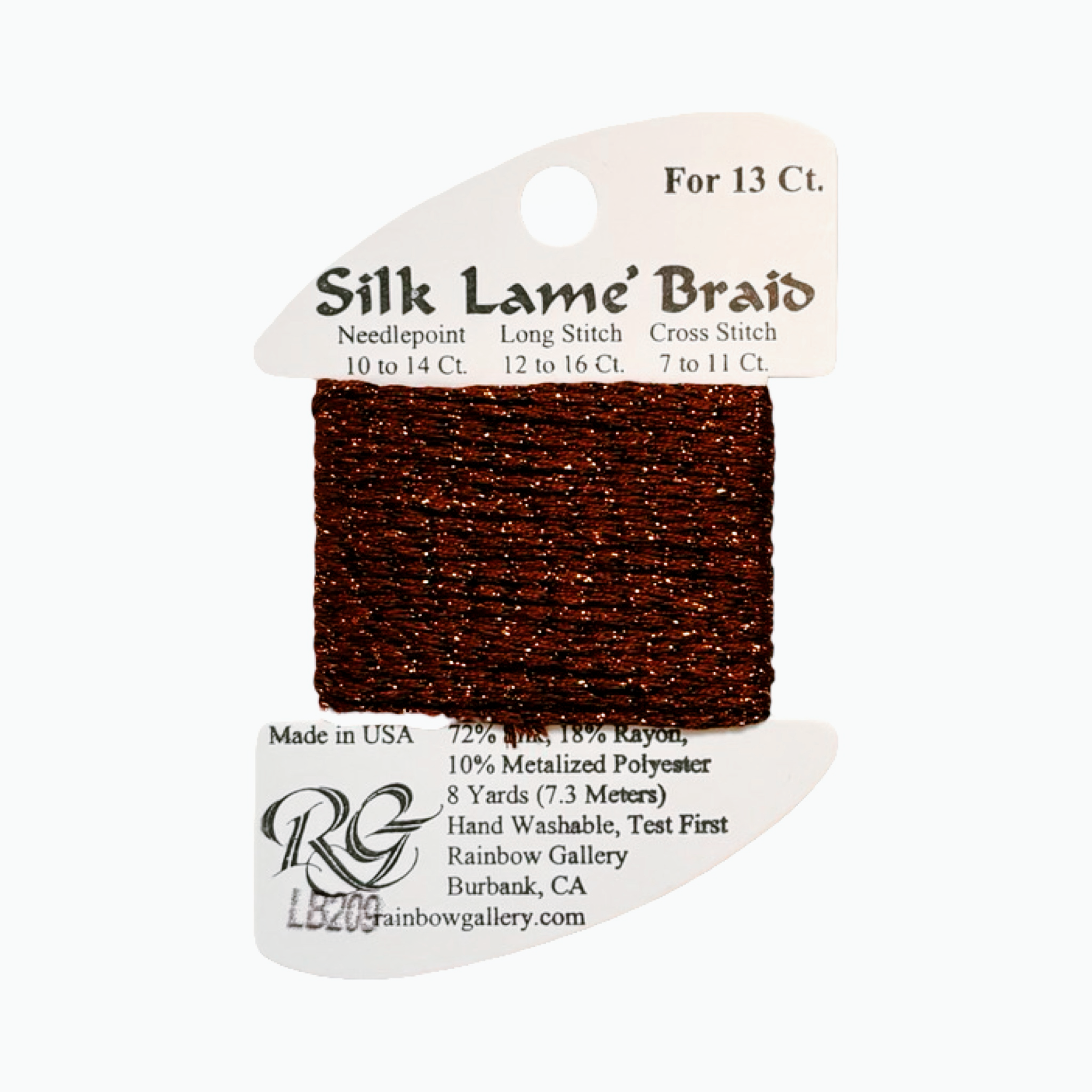 SILK LAME BRAID DARK GINGERBREAD LB209