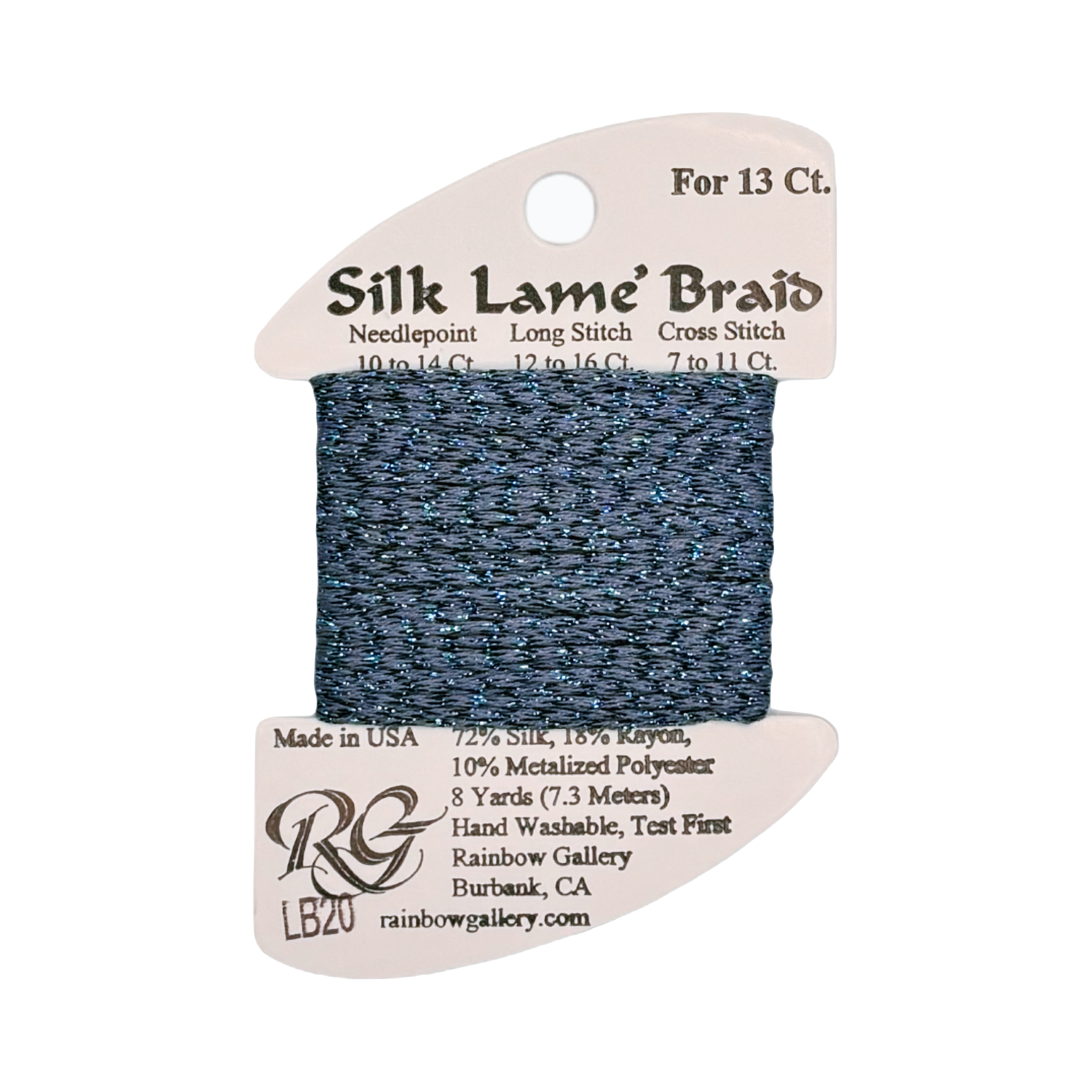 SILK LAME BRAID DARK AZURE BLUE LB20