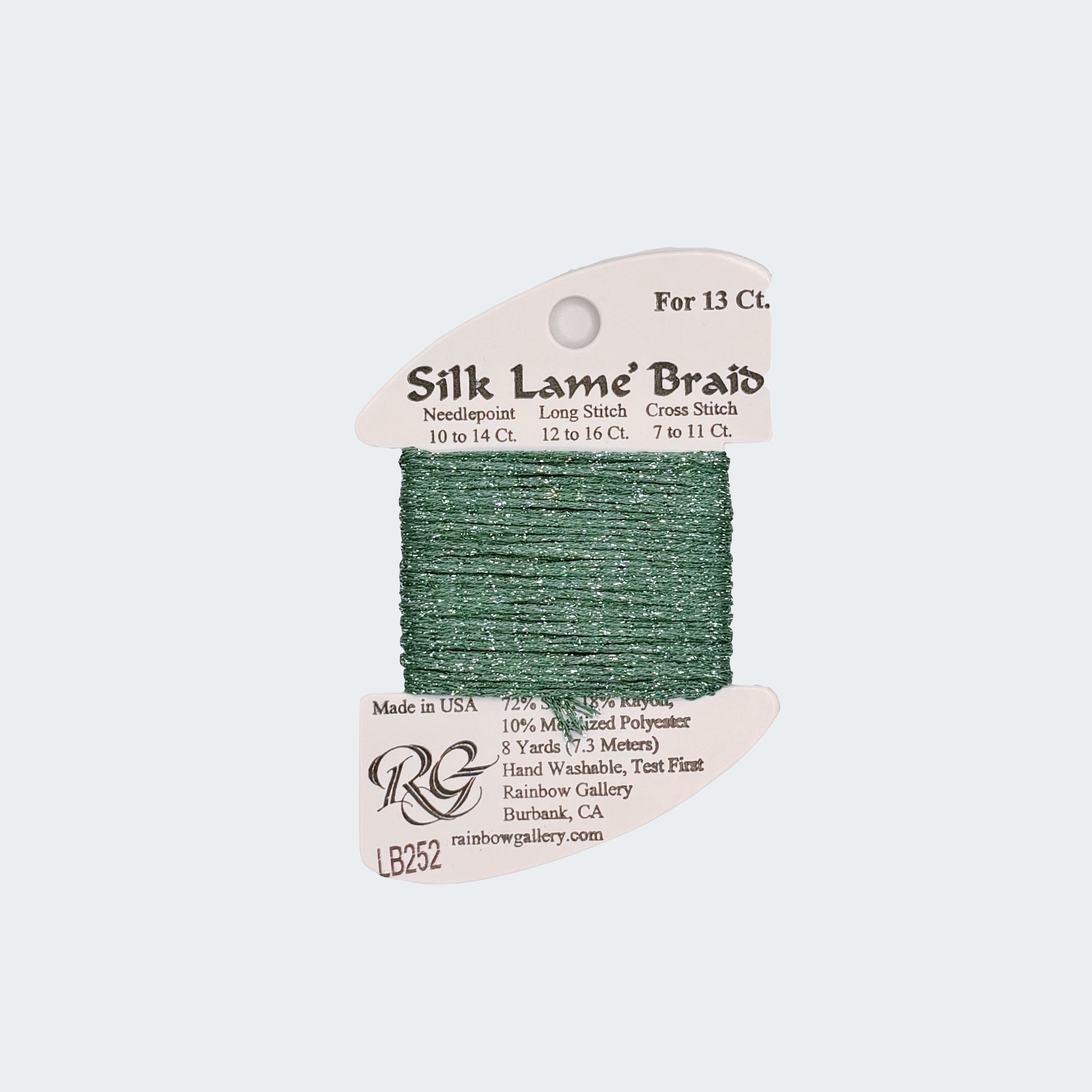 SILK LAME BRAID CARIBBEAN GREEN LB252