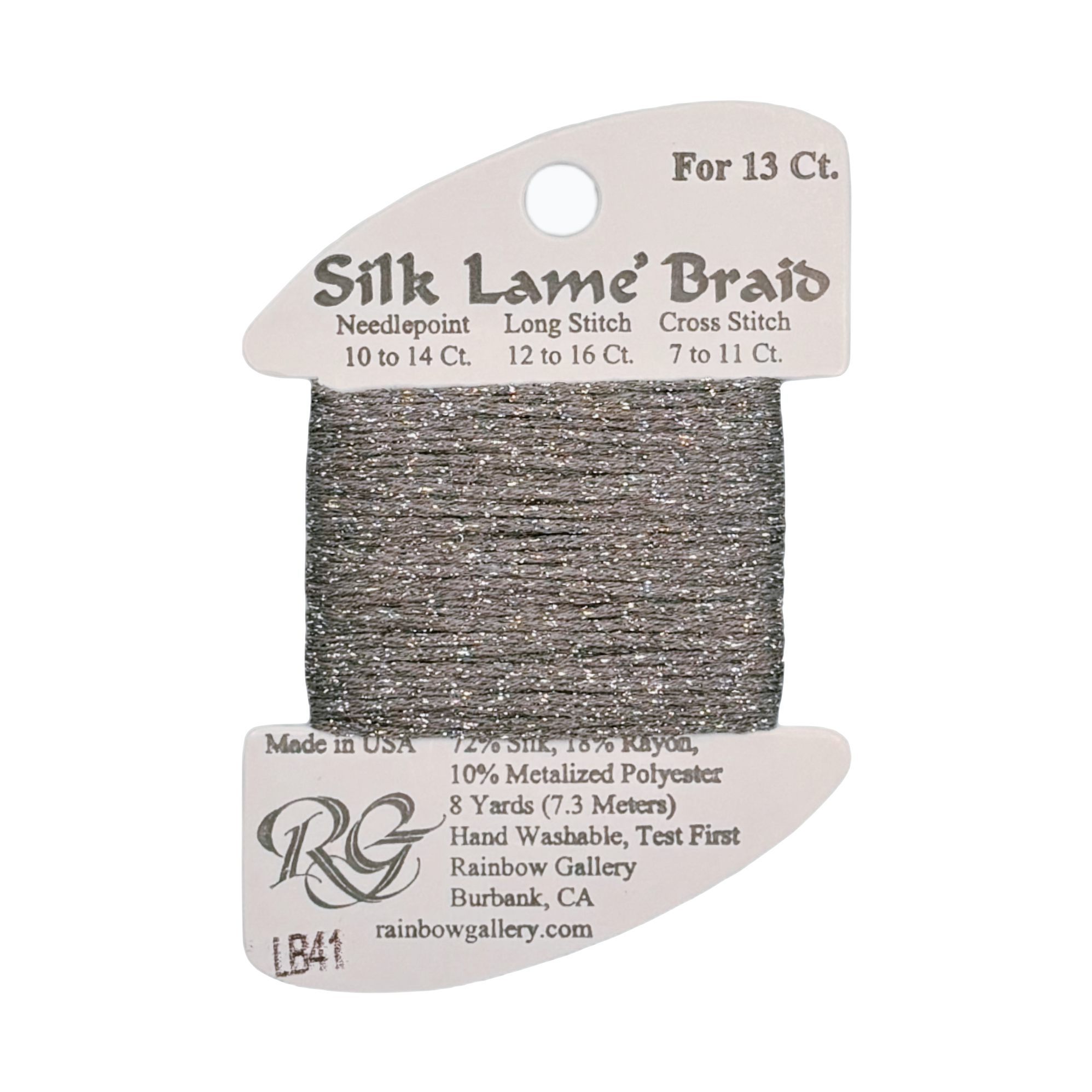 SILK LAME BRAID PEWTER LB41
