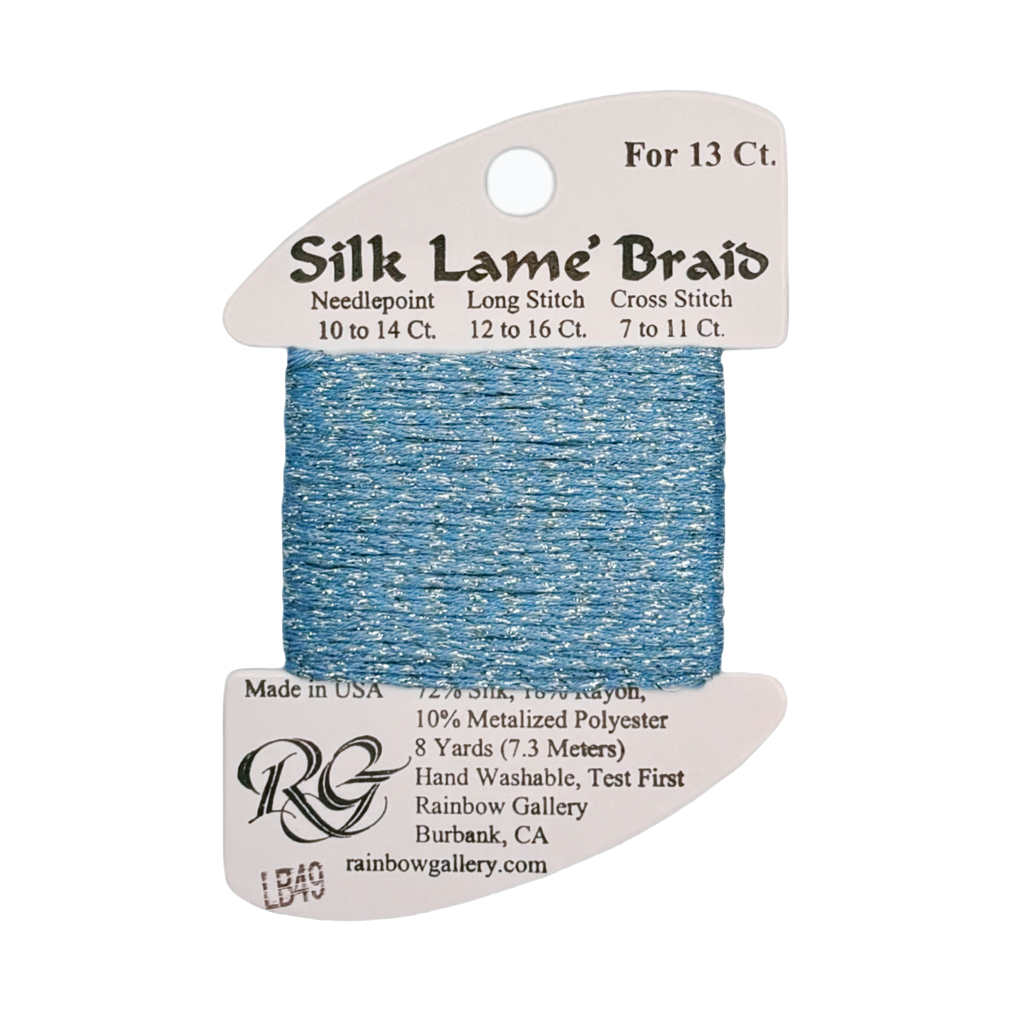 SILK LAME BRAID CHINA BLUE LB49