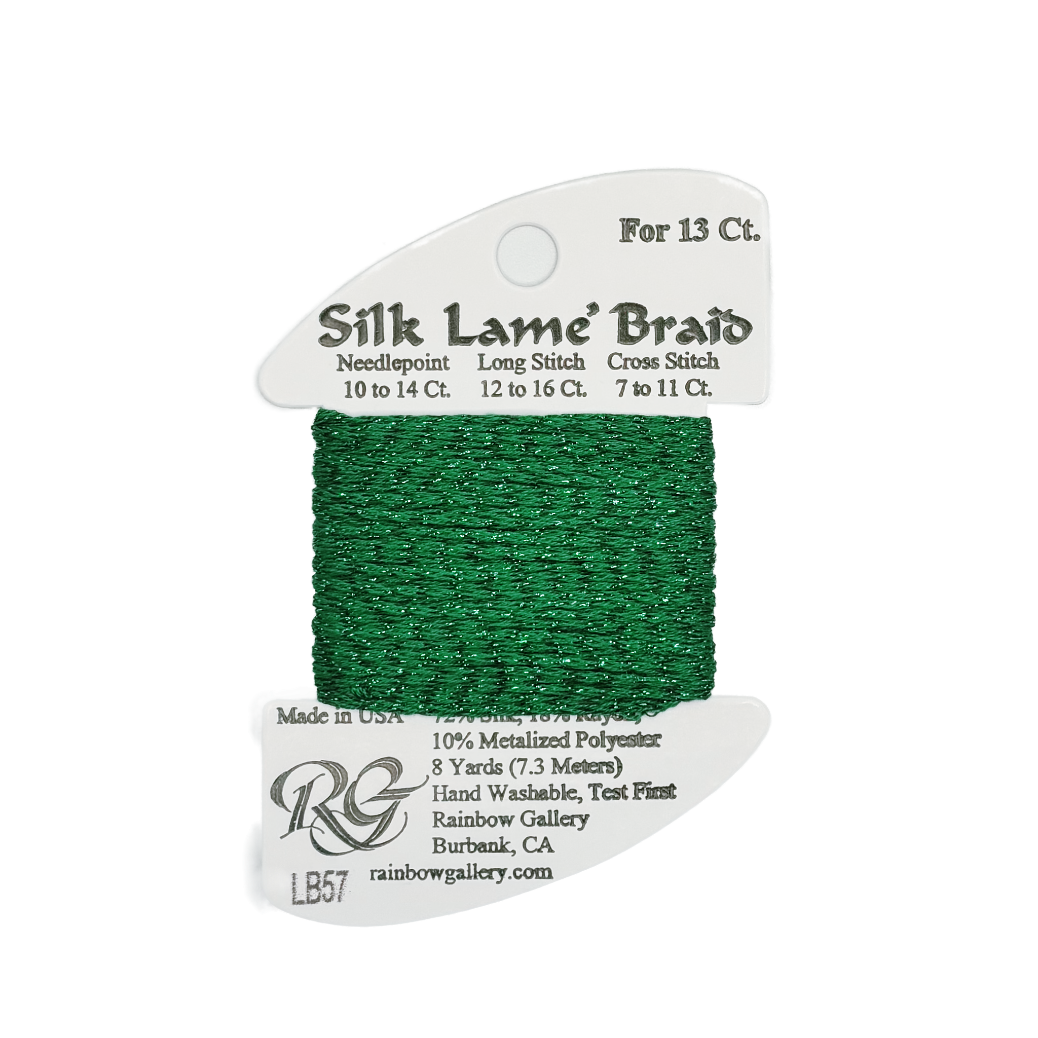 SILK LAME BRAID CHRISTMAS GREEN LB57