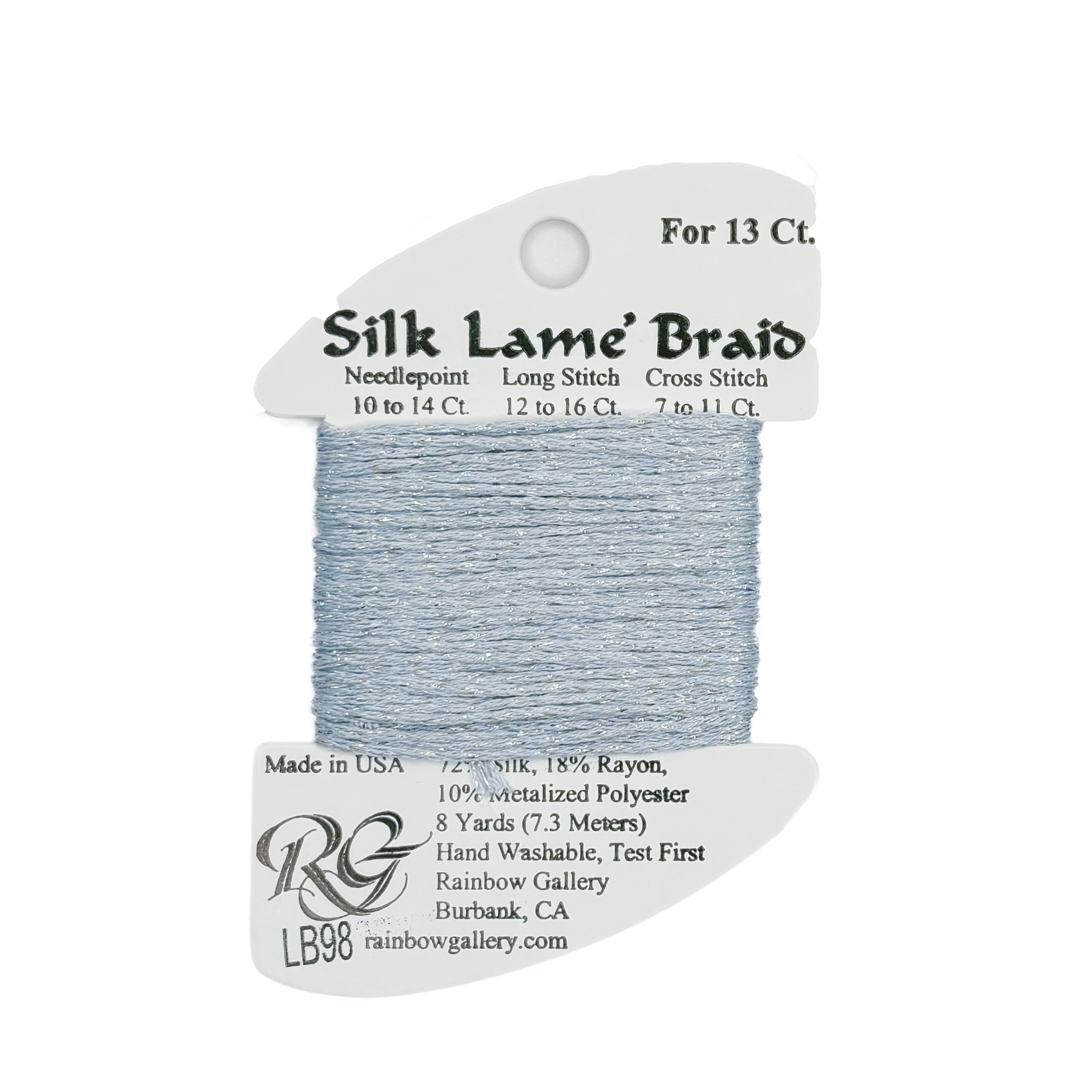 SILK LAME BRAID PALE ANTIQUE BLUE LB98