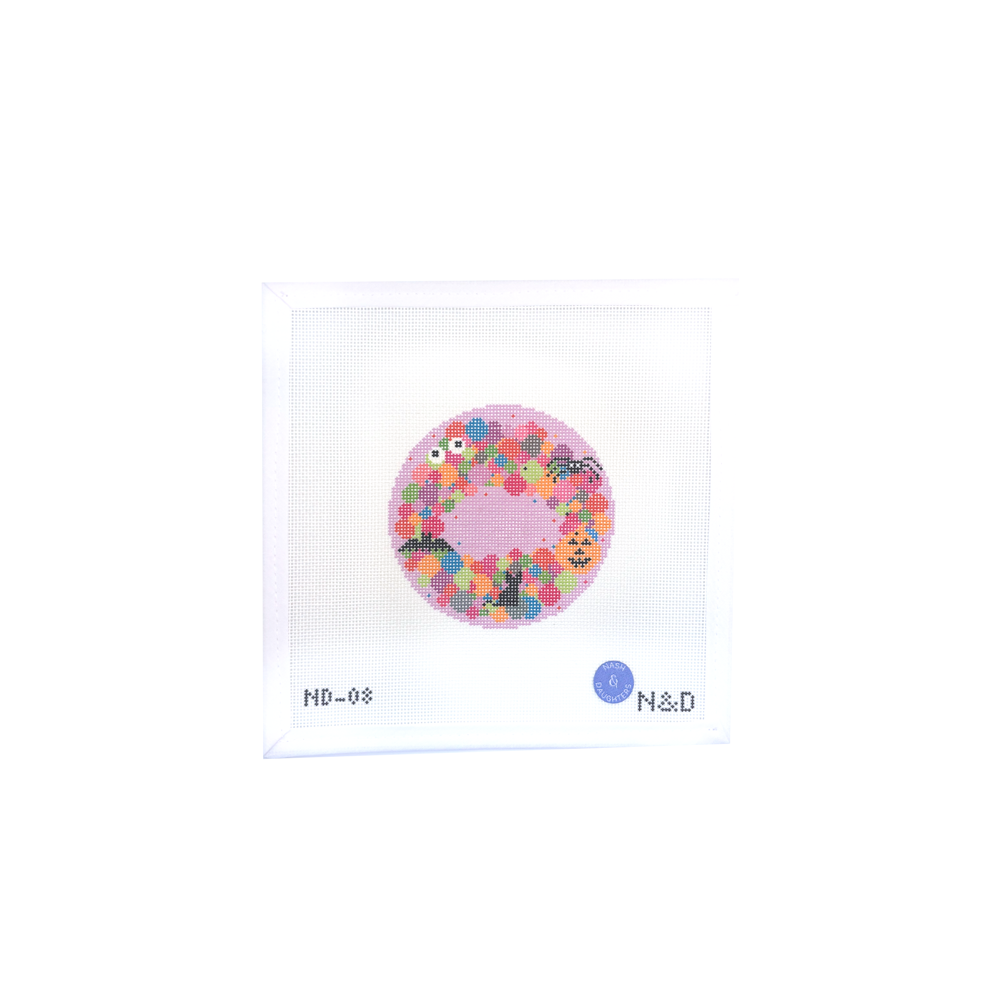 COLOURFUL SPOOKY WREATH ORNAMENT