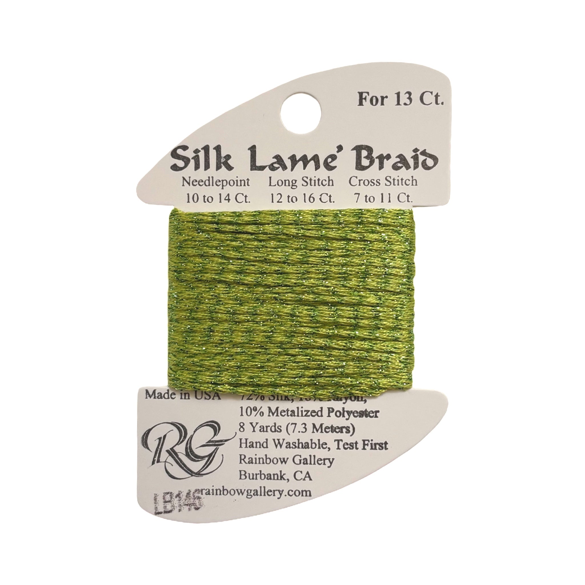 SILK LAME BRAID GREEN APPLE LB146
