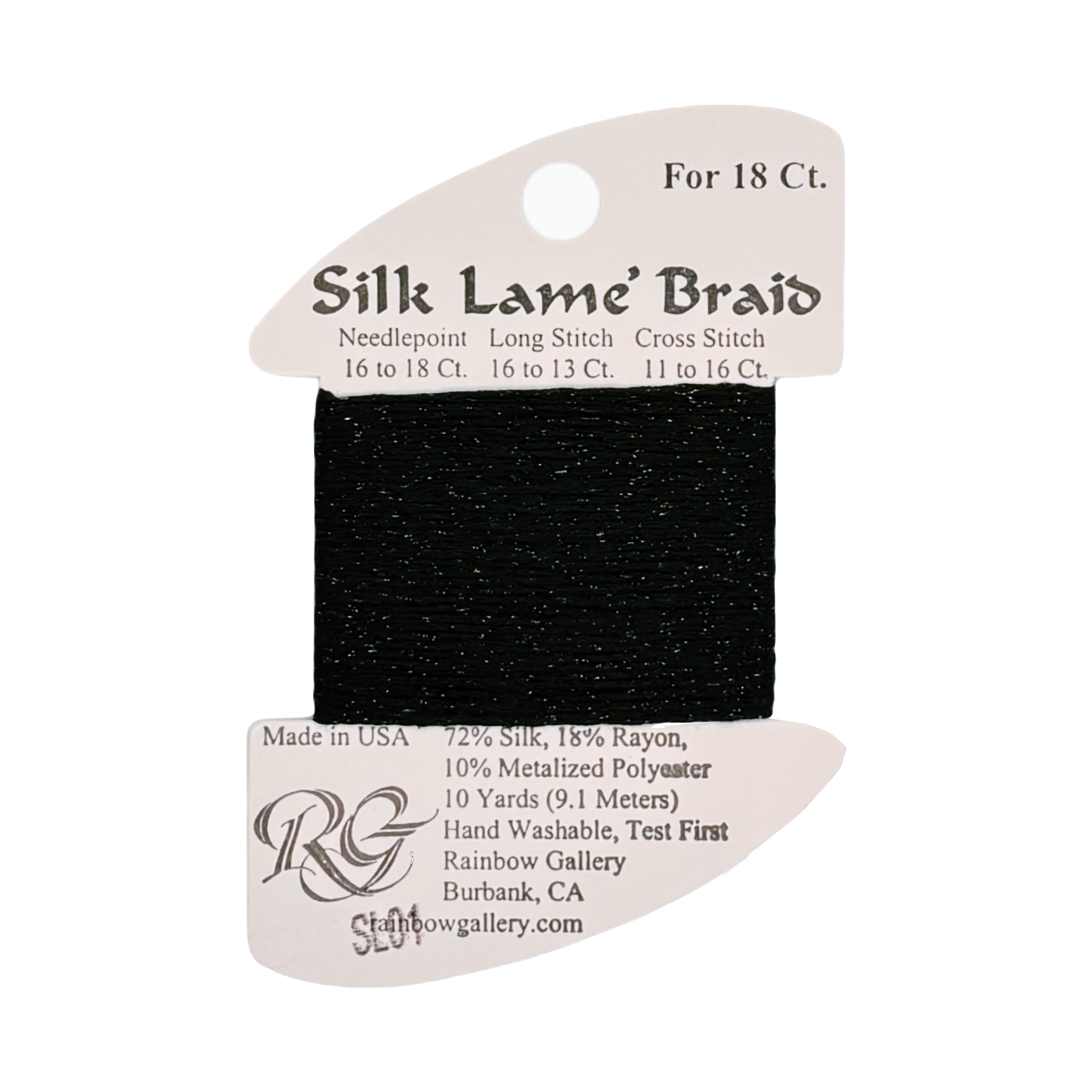 SILK LAME BRAID BLACK SL01