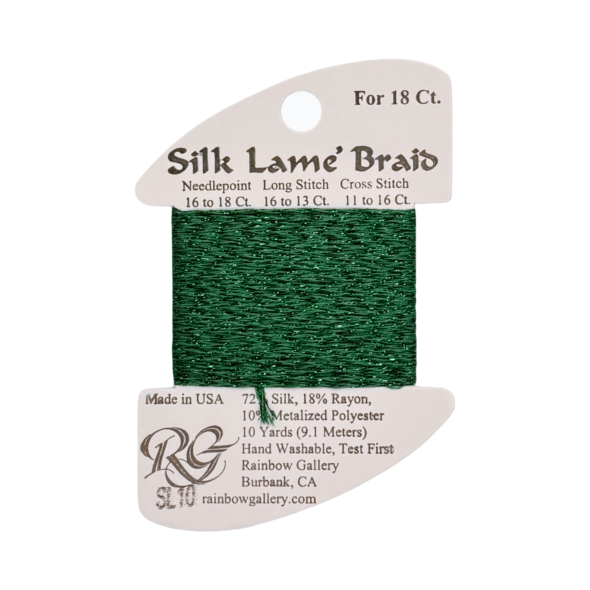 SILK LAME BRAID GREEN SL10