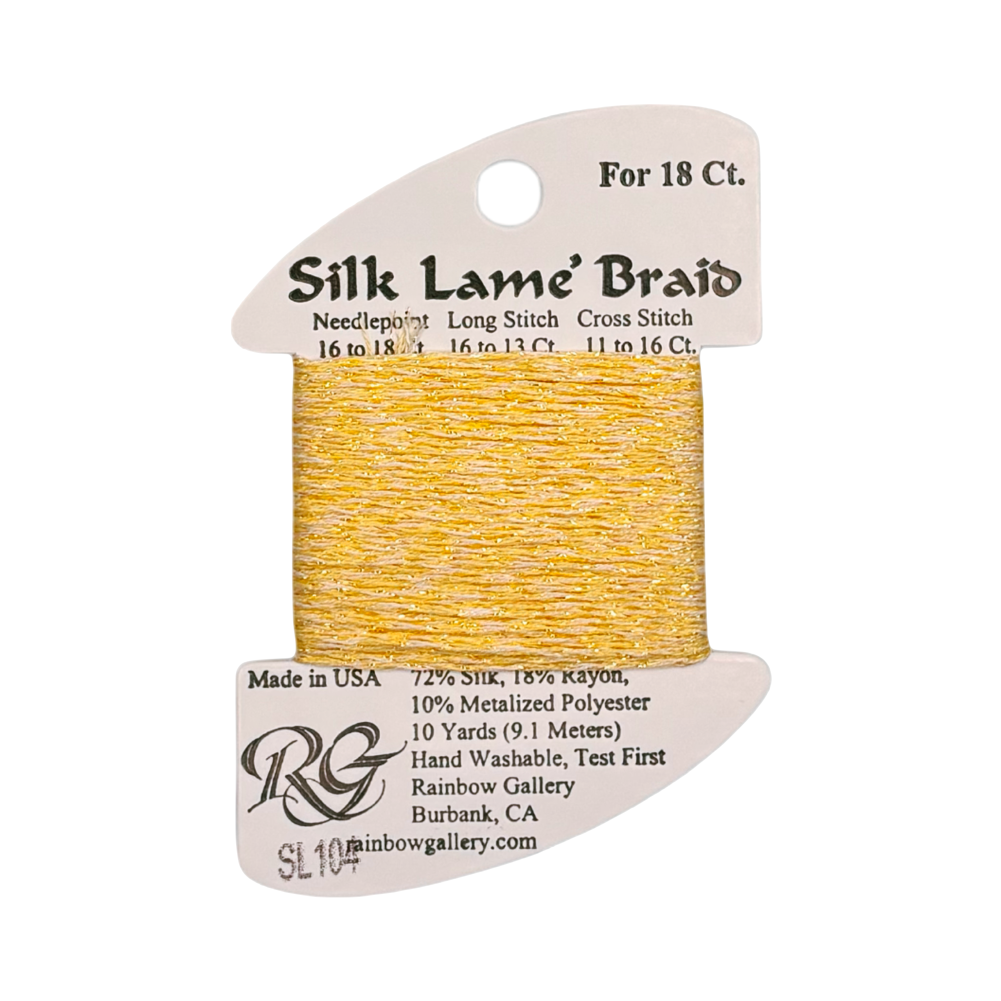 SILK LAME BRAID SOFT YELLOW SL104