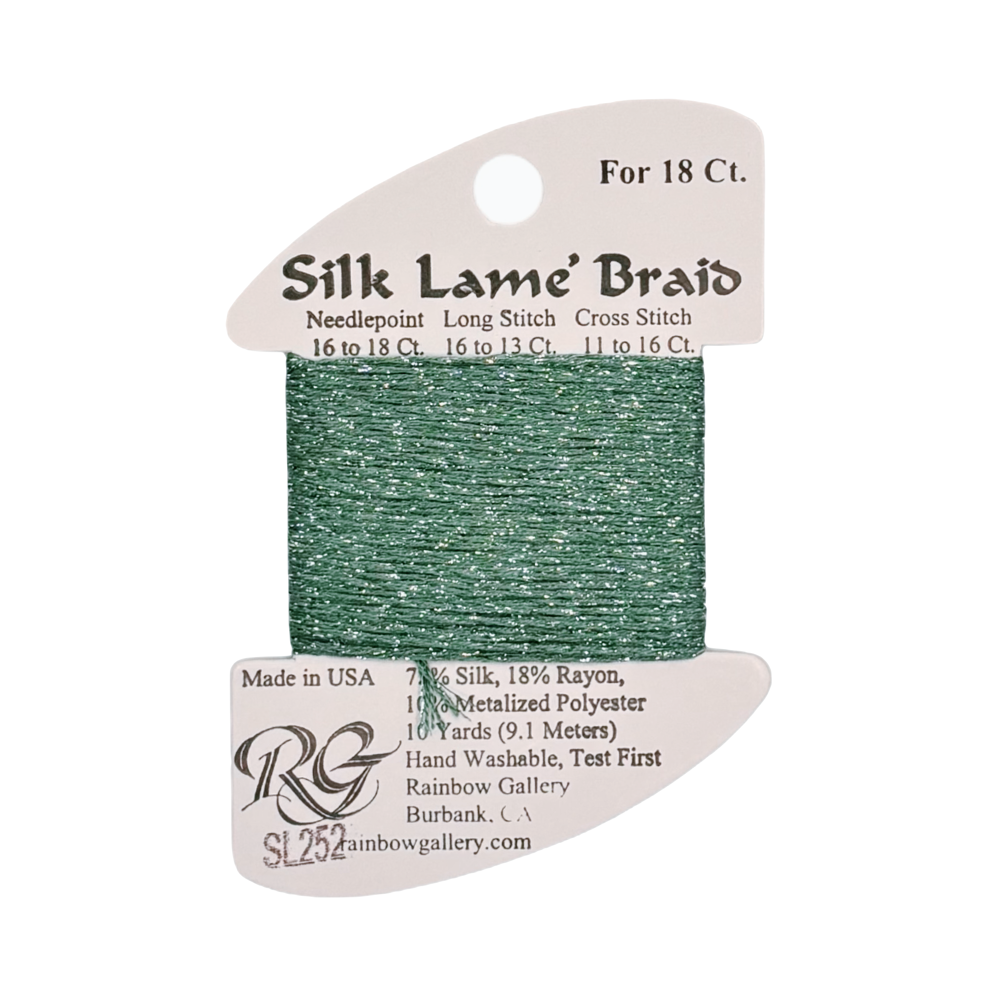 SILK LAME BRAID CARIBBEAN GREE SL252