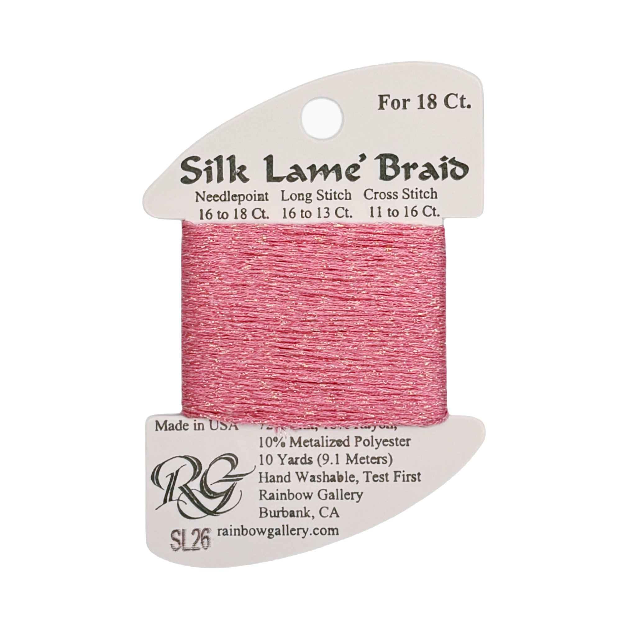 SILK LAME BRAID RASPBERRY SL26