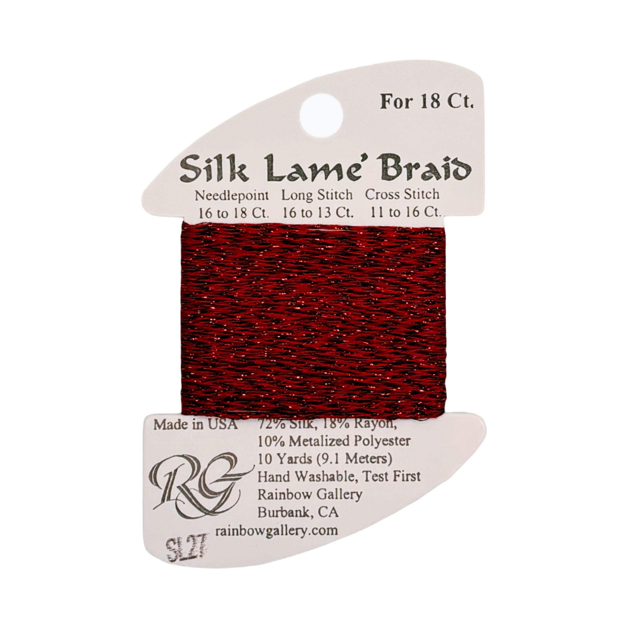 SILK LAME BRAID GARNET SL27