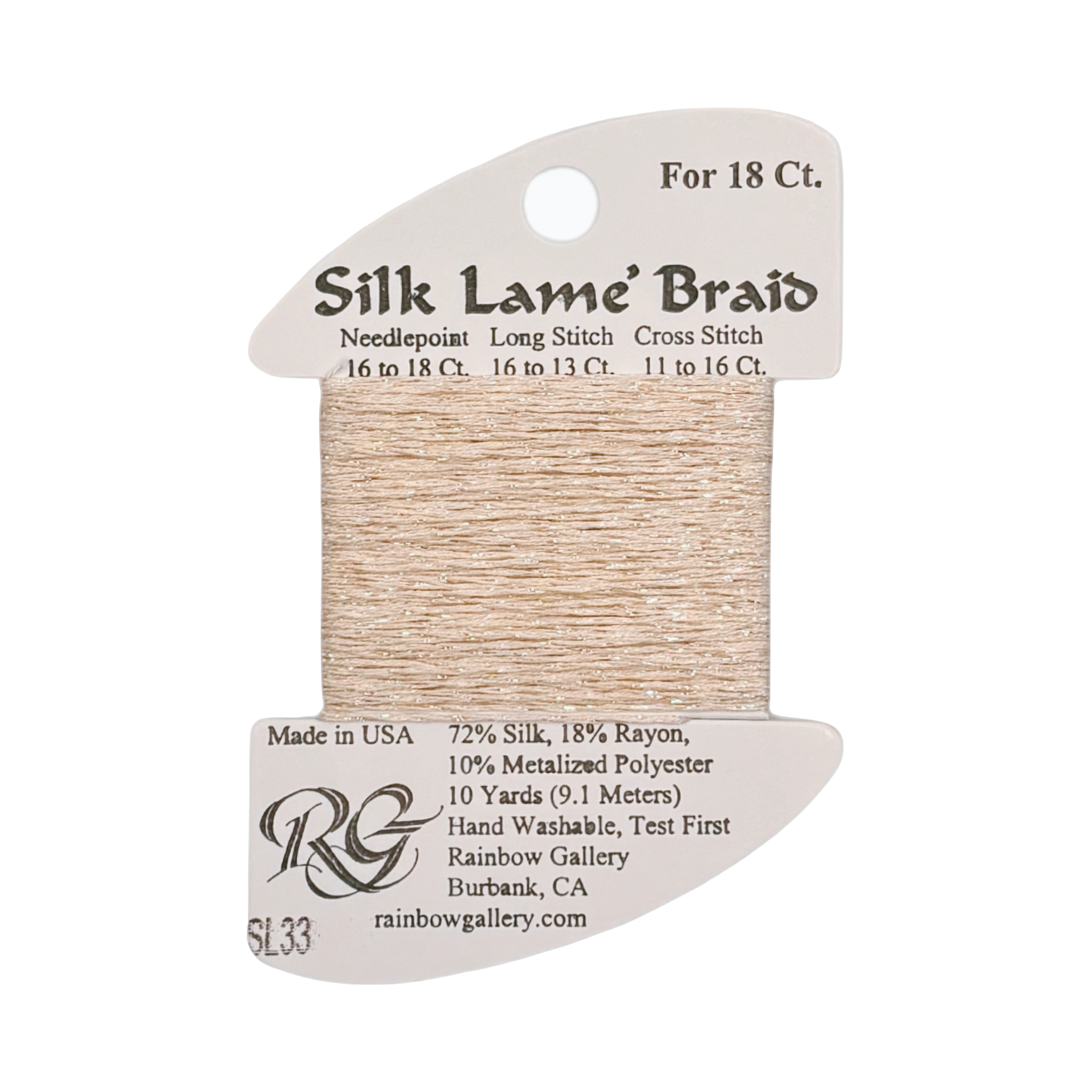 SILK LAME BRAID EGGSHELL SL33