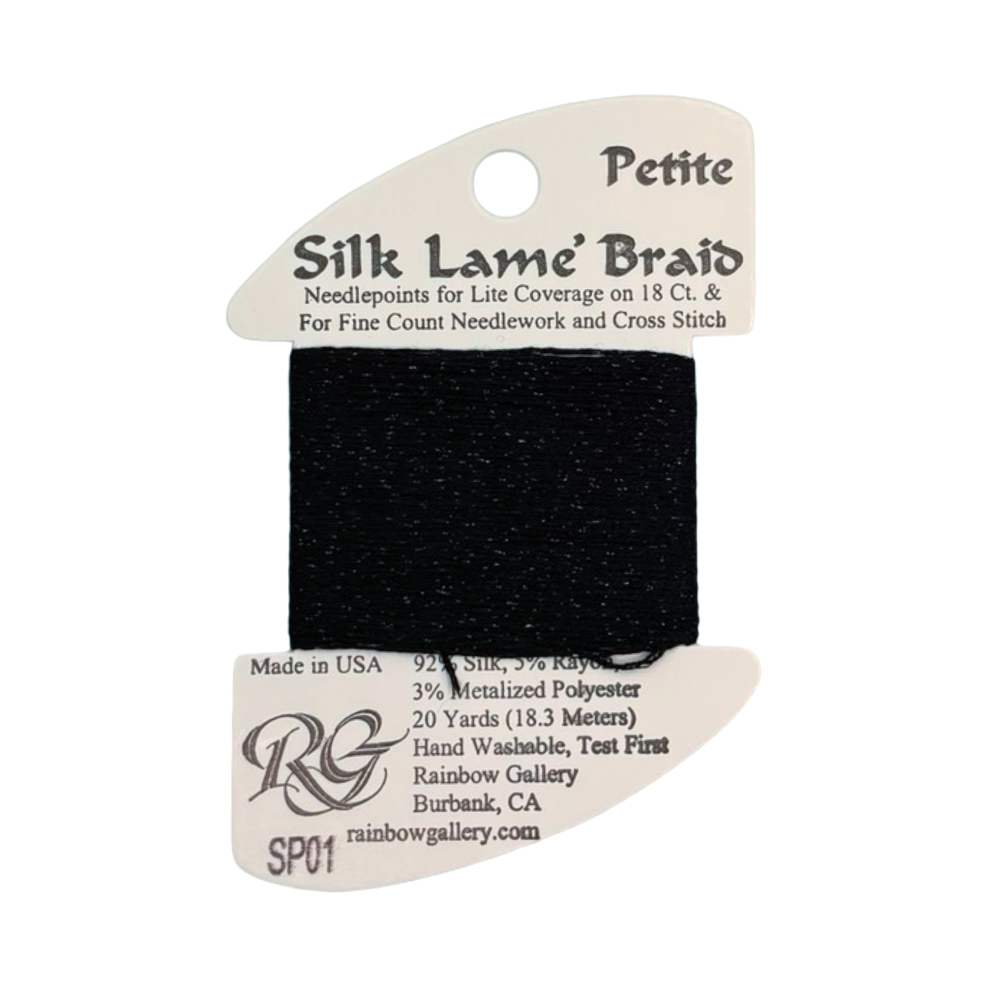 SILK LAME BRAID PETITE BLACK SP01