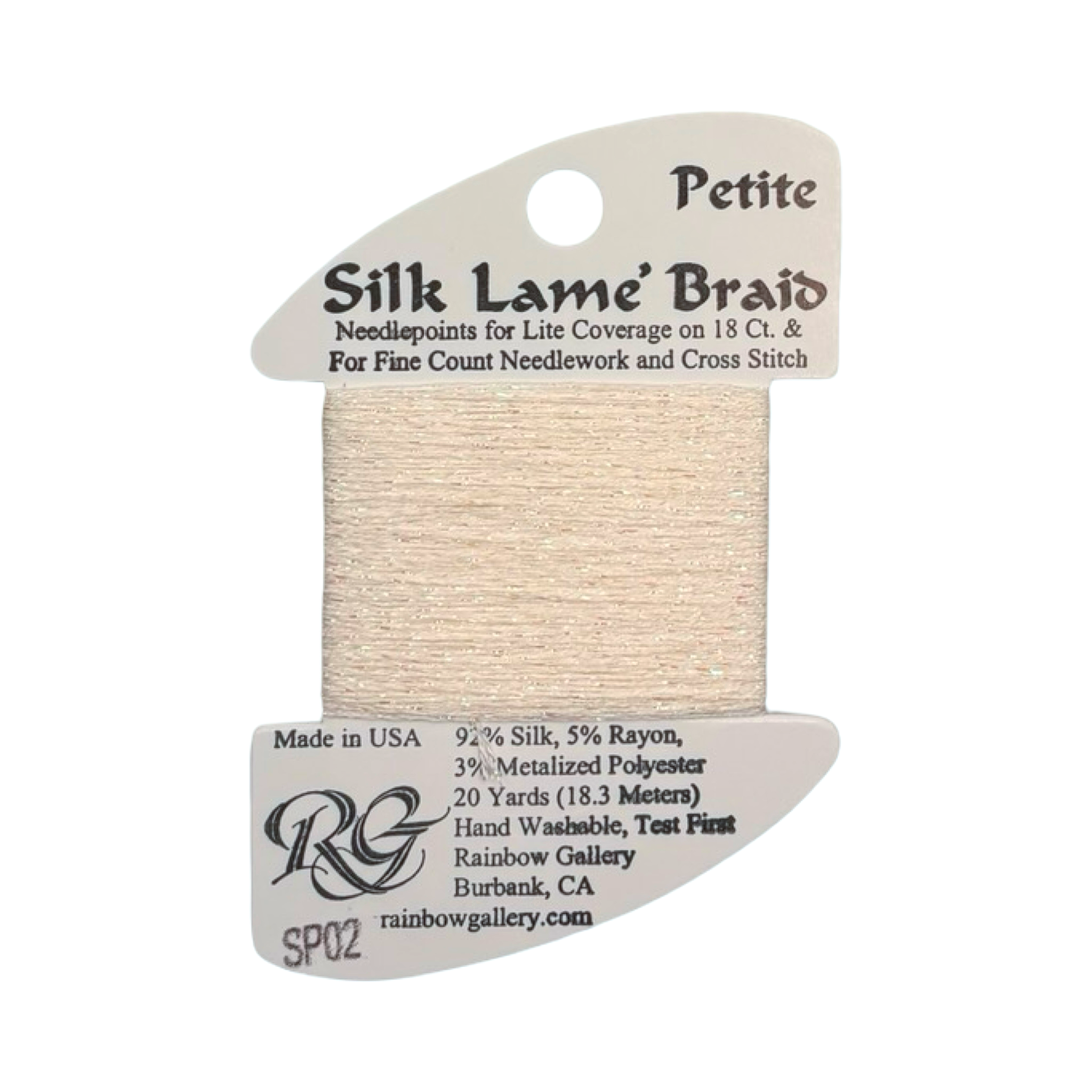 SILK LAME BRAID PETITE WHITE SP02