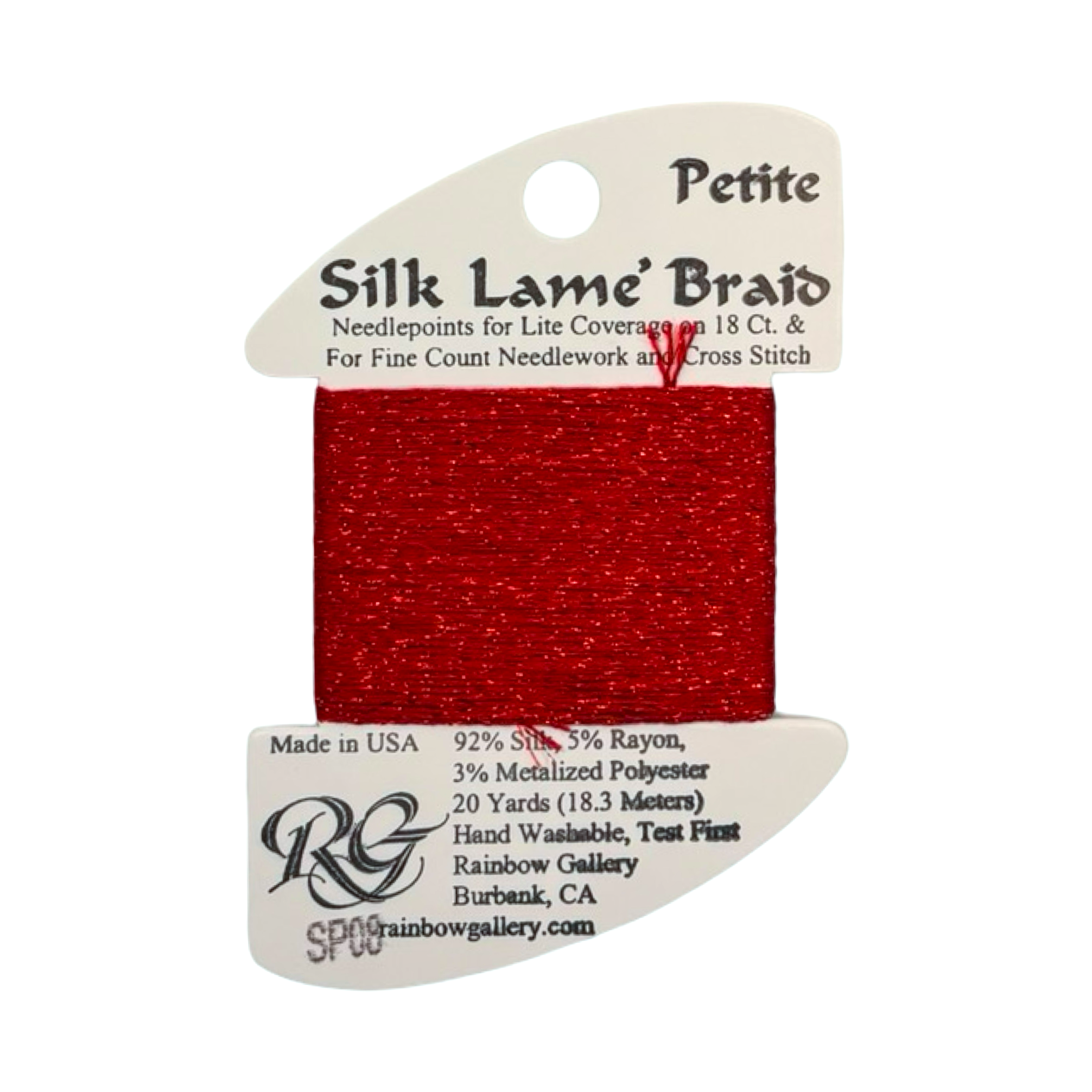 SILK LAME BRAID PETITE RED SP08