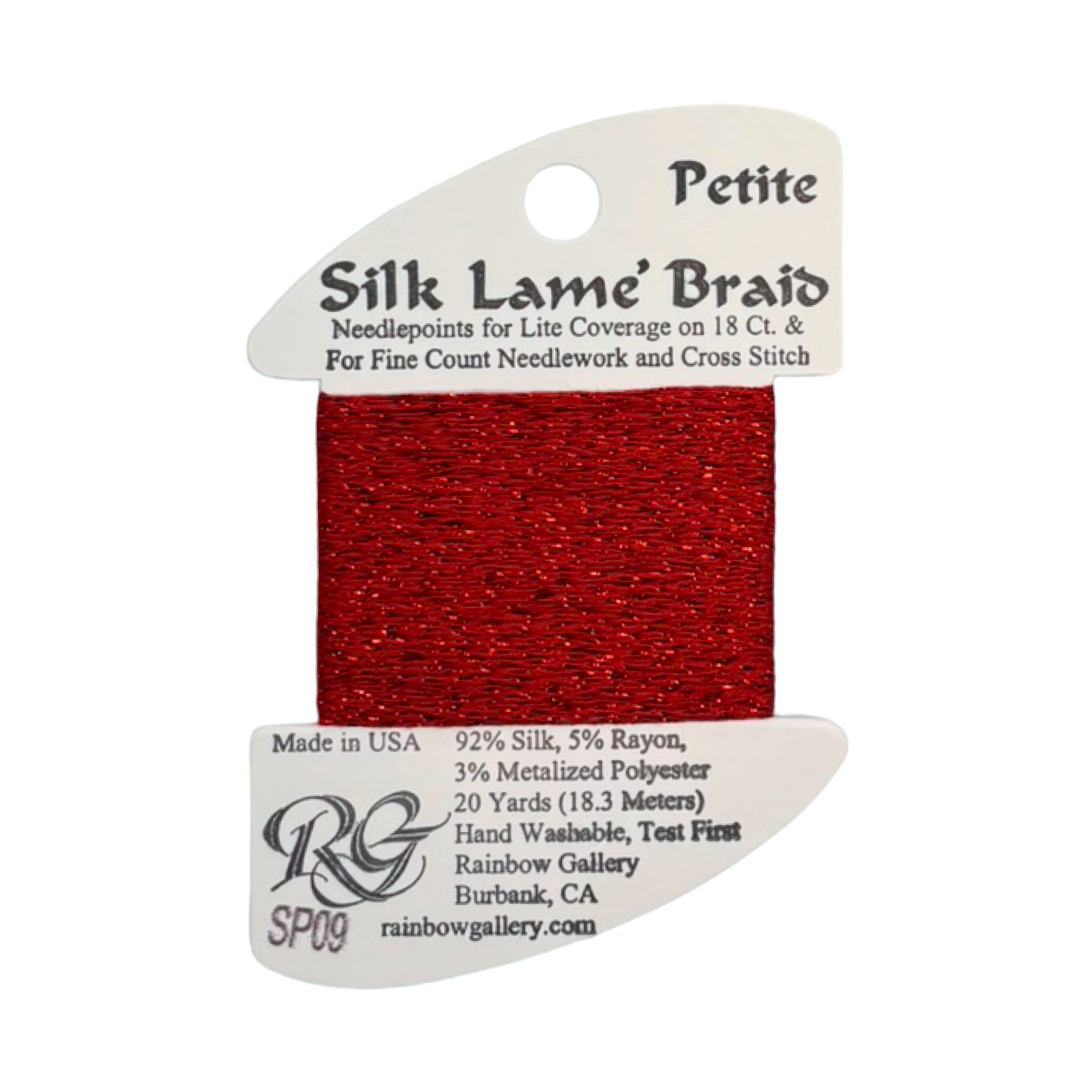 SILK LAME BRAID PETITE DARK RED SP09