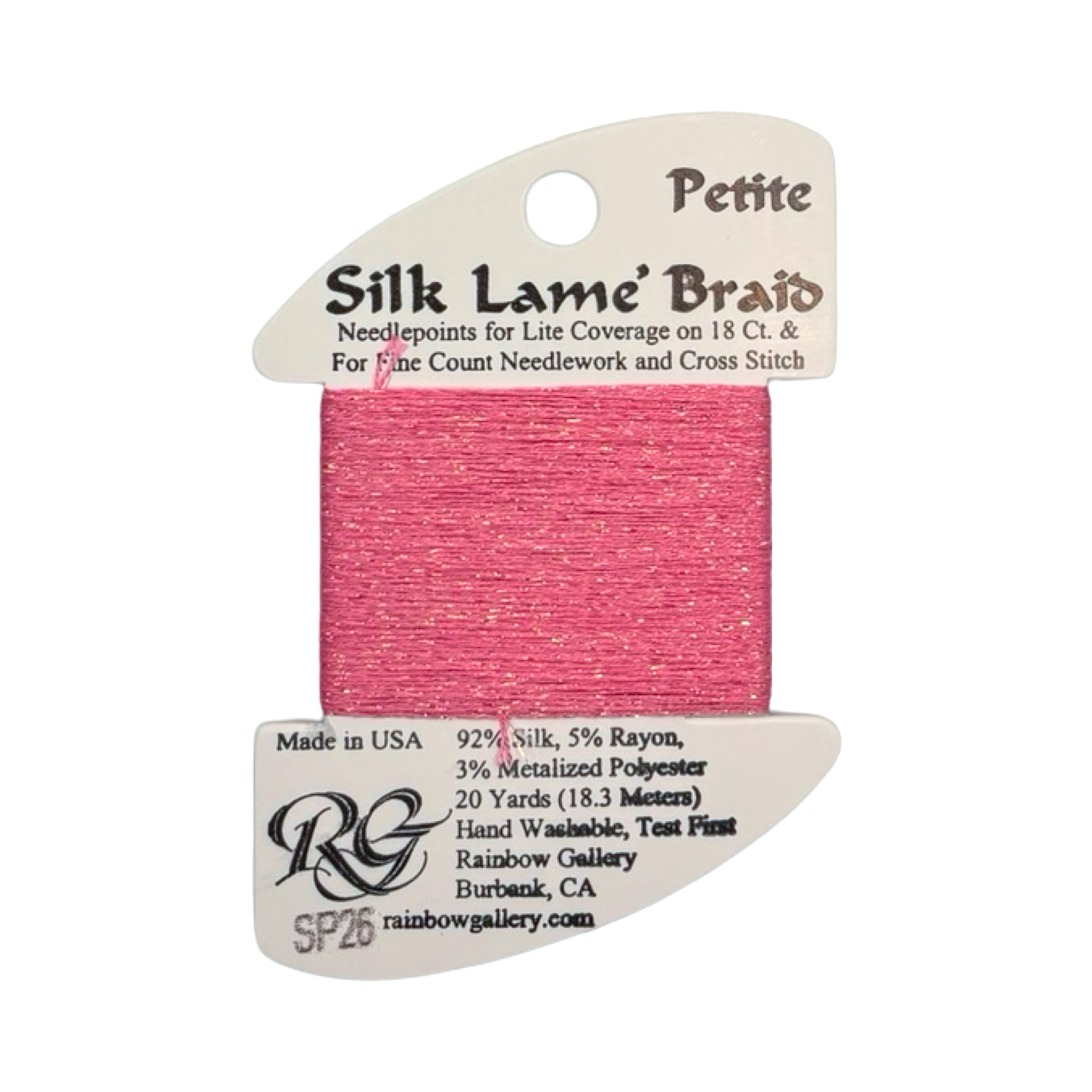 SILK LAME BRAID PETITE RASPBERRY SP26