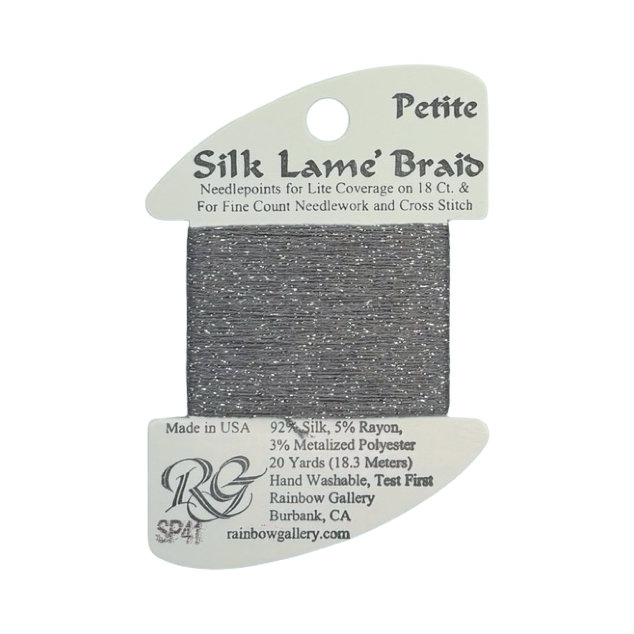 SILK LAME BRAID PETITE PEWTER SP41